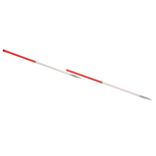 NESTLE Stahlfluchtstab-Set 12 Stück | 2,16 m Länge, zerlegbar, Ø 27 mm | robuste runde Rohrspitze, PVC-ummantelt, rot/weiß & weiß/rot sortiert | Qualität Made in Germany für Bau & Vermessung | NESTLE