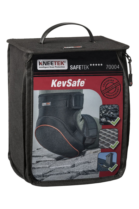 Kneetek SAFETEK KevSafe - Knieschoner | extrem abriebfeste Kevlar-Oberfläche | bis 1300 °C hitzbeständig | harte & raue Untergründe | EN 14404 Typ 1 LS 1 | 1 Paar