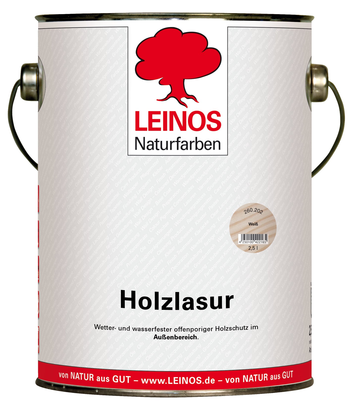 Wetterfeste Holzlasur für Außen 202 Weiß 2,50 Liter - offenporiger Holzschutz mit Filmschutz gegen Pilzbefall - für Fenster, Türen, Zäune & Pergolen - wasserabweisend, lasierend