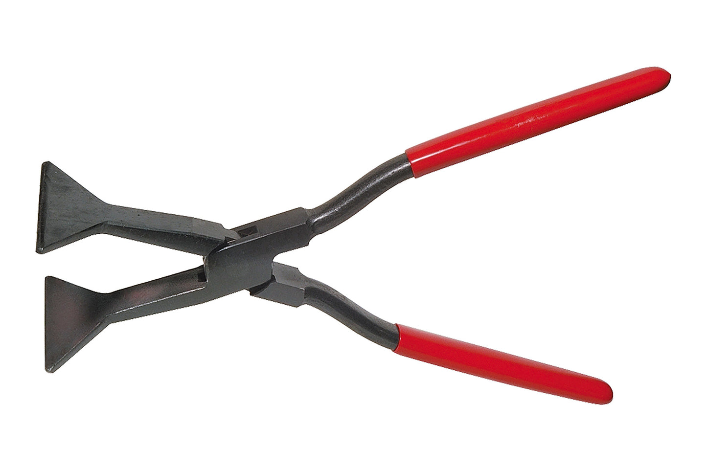 Stubai 282855 Quetschfalzzange 2828 100 mm gerade – durchgesteckt, geschmiedet C45 Carbonstahl, vergütete Backen und Maul, Kanten abgerundet, rot kunststoffbeschichtet, Made in Austria, 920 g