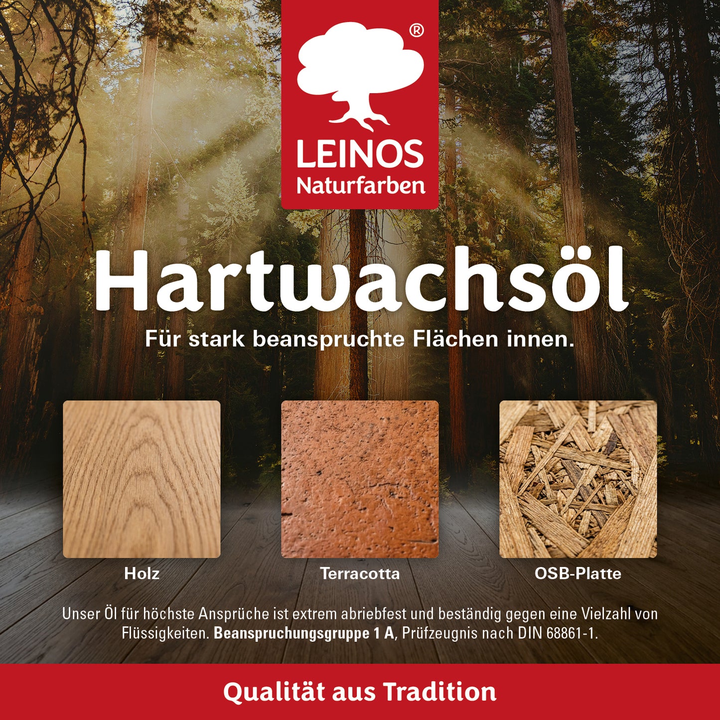 LEINOS 290 Hartwachsöl, 2,5 l, Kirsche