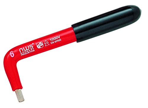 NWS Winkelschraubendreher 4mm für Elektriker bis 1000 Volt Innensechskant geeignet für Kabelzweigklemmringe, Mehrschichtisolierung nach DIN EN/IEC 60900