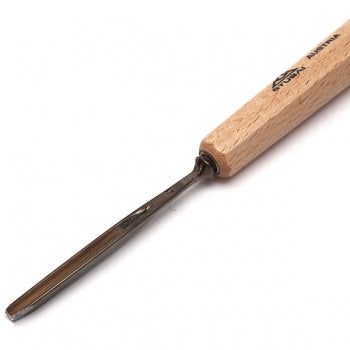STUBAI Stemmeisen Stechbeitel Serie 52 - Form 41 | Gerader Gaißfuß 2 mm, mit Holzgriff, für Kerb- und Reliefschnitzarbeiten, Figurenarbeiten, Profilleisten, zur präzisen Bearbeitung von Holz