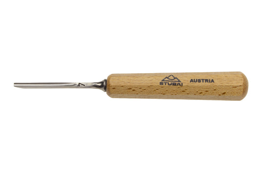Stubai Gerades Mikro-Hohleisen 16 mm mit Schnitzerheft – hochwertiges Linolschnitt- & Holzschnittmesser, einseitig geschliffen, für feine Schnitzarbeiten – Modell 580716SG