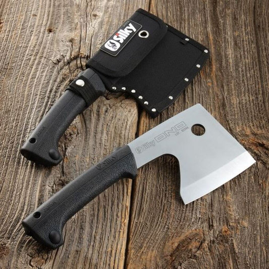 Ono Axt – Japanische Camping-Axt mit ergonomischem Antirutschgriff & 18 cm Blatt aus Spezialstahl | Ideal für Äste & Outdoor | Inkl. Hülle mit Gürtelschlaufe & Aufhängeöse | Austauschbares Blatt