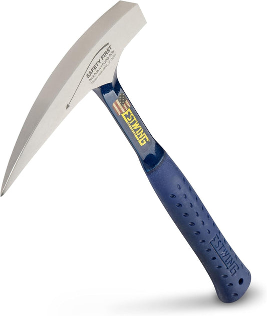 ESTWING Pickhammer mit Vinylgriff, 16x18 mm, 615 g | Geologenhammer aus Stahl | glatte Bahn & Spitze | Rock Pick Hammer | ideal für Gestein, Mineralien, Fossilien & Gebirge