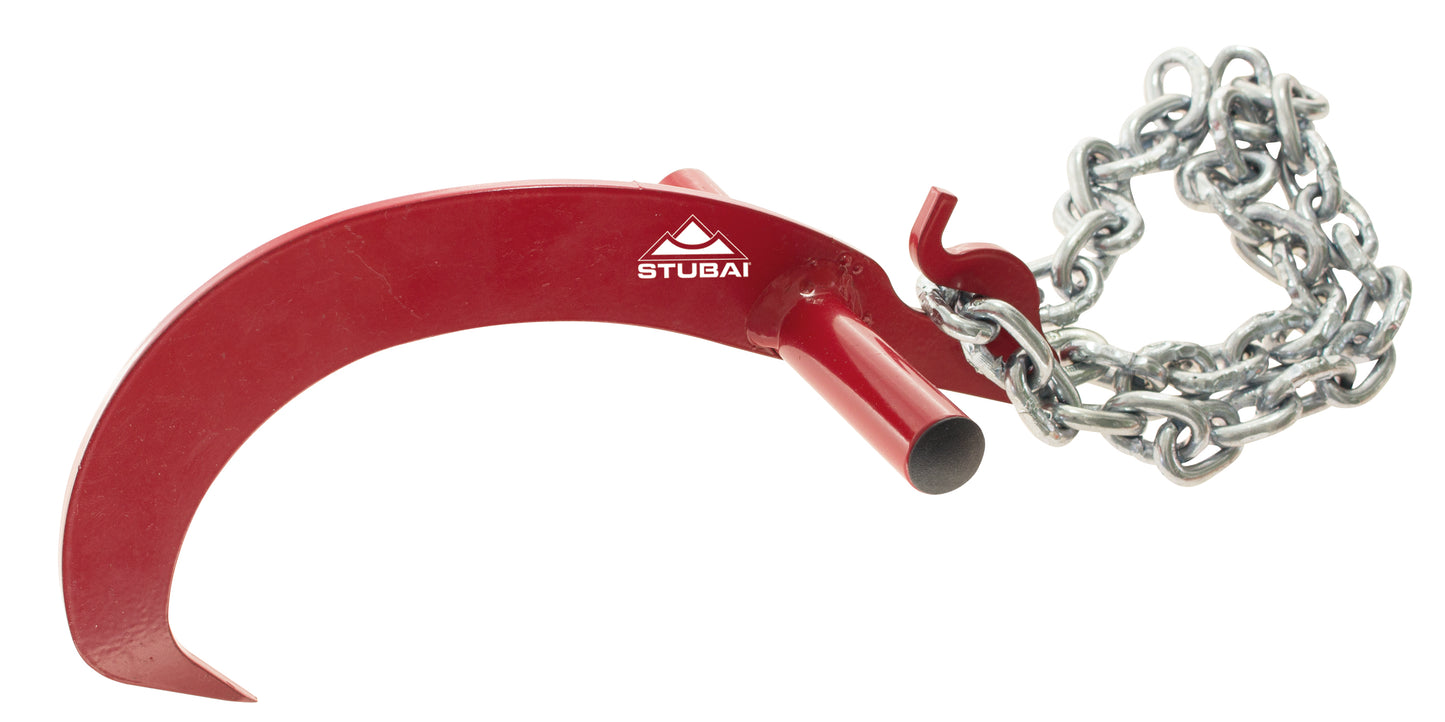 STUBAI WENDEHAKEN mit Kette | 260 mm | Profi-Forstwerkzeug zum Wenden und Verrücken von Holzstämmen | robuste Stahlkonstruktion, für verschiedene Stammdurchmesser | sichere Handhabung, langlebig & geprüft