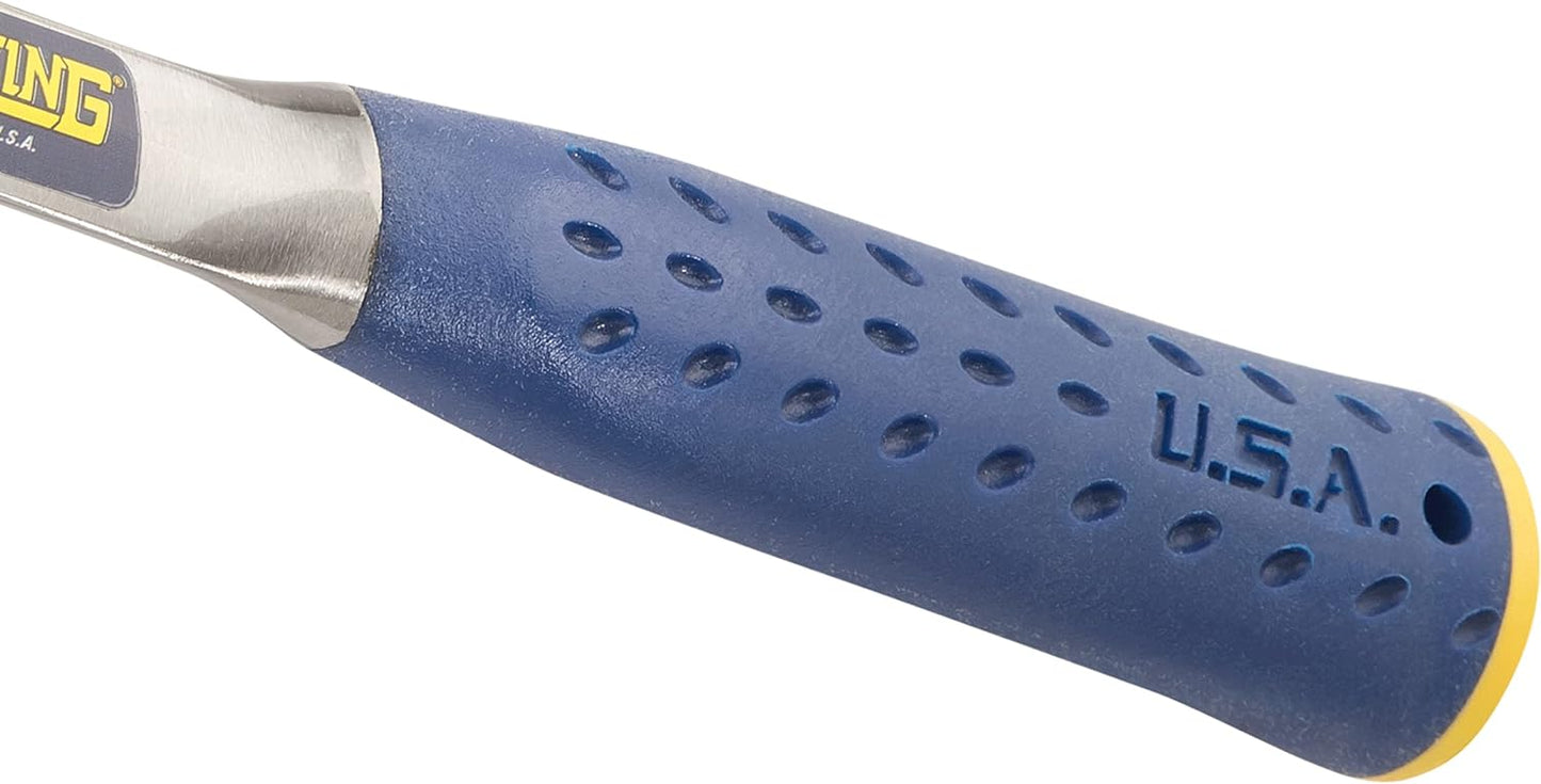ESTWING Maurerhammer Vinylgriff 450g | 18x19mm | Glatte Bahn | Shock Reduction Grip® | Made in USA