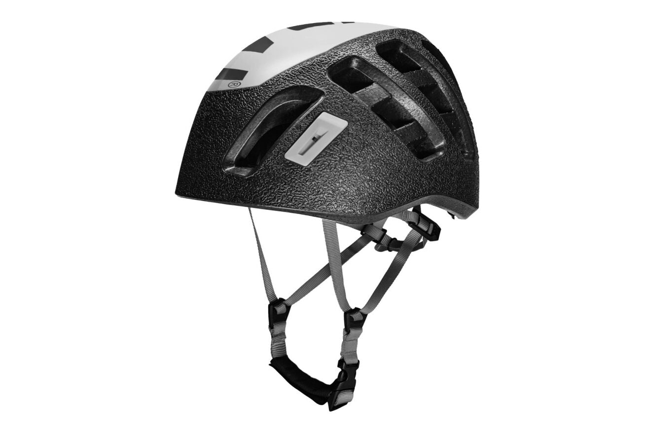 SPIRIT Ultralight Kletterhelm 901004 – ultraleicht (240 g), EPP-Schaum & ABS-Hartschale, 21 Belüftungsöffnungen, waschbares 360°-Polster, Lampenhalter, Größe L (58–61 cm), grau/schwarz, EN 12492