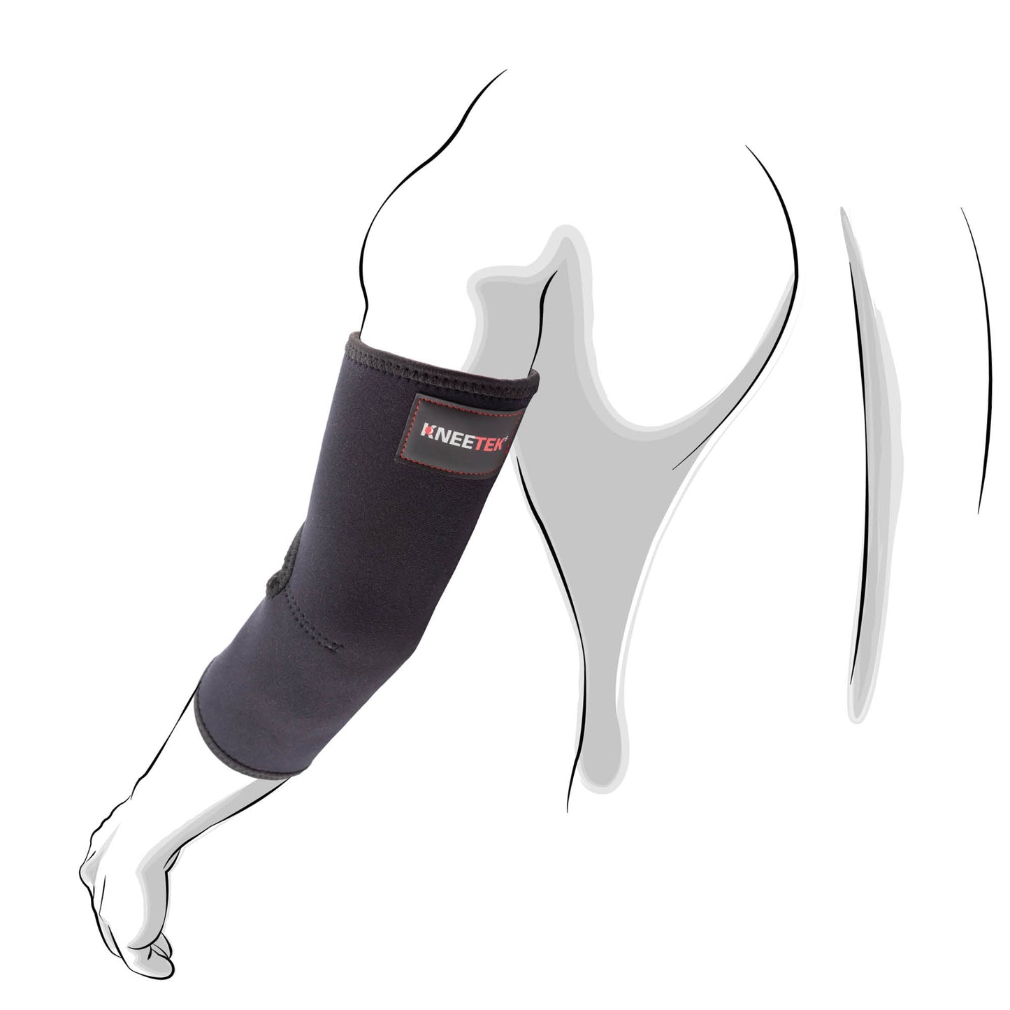 KNEETEK Ellbogenbandage L | Ellenbogenstütze | Orthopädische Ellenbogenbandage | Kompressionsbandage für den Ellenbogen | Sportbandage | Wärme, Halt, Kompression und Führung für das Gelenk
