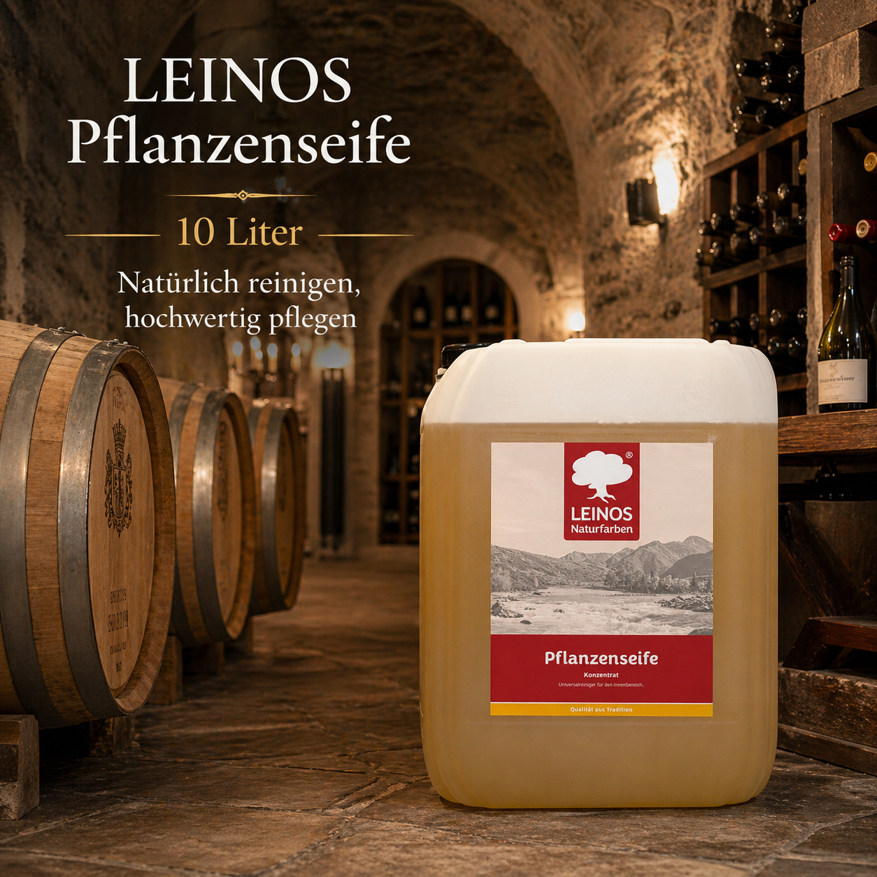 Leinos-Pflanzenseife 930 10 Liter Naturseife – Rückfettender Universalreiniger aus Pflanzenölen für geölte, gewachste & lackierte Flächen – natürlich, ergiebig & biologisch abbaubar