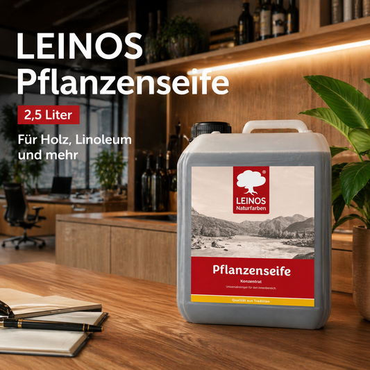 Leinos-Pflanzenseife 930 2,5 Liter Naturseife – Rückfettender Universalreiniger aus Pflanzenölen für geölte, gewachste & lackierte Flächen – natürlich, ergiebig & biologisch abbaubar