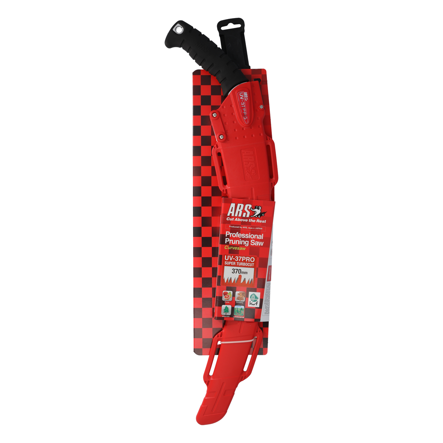 ARS Handsäge UV-37PRO | mit Köcher | Blattlänge von 370 mm | Die Zahnweite beträgt 4,50 mm | Gewicht 335 gramm | Gruppenzahnung mit Räumerschlitzen