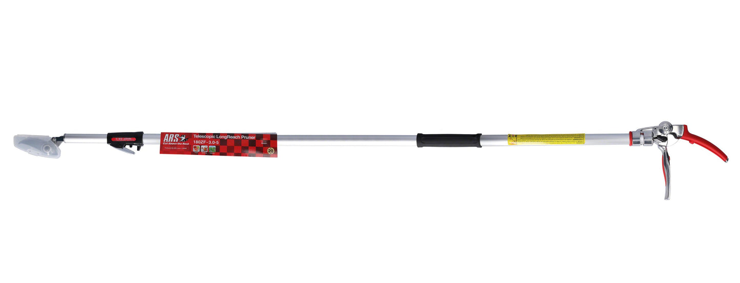 ARS Teleskop-Astschere, Baumschere in 5 Stufen bis 3 m ausziehbarer Teleskoparm, Hochastschere 180ZF-2.0-3D