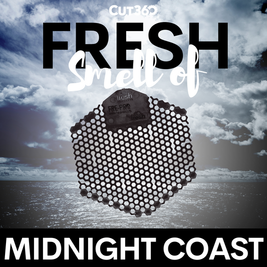 Cut360 Fresh Wave 3D der WC Duft für Pissoir, 10 Stk, nachhaltiger und langanhaltender Toiletten-Duft Midnight Coast mit verbessertem Spritzschutz, stillvoller Urinaleinsatz
