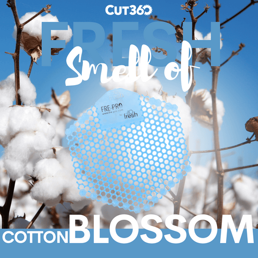Cut360 Fresh Wave 3D der WC Duft für Pissoir, 2 Stk, nachhaltiger und langanhaltender Toiletten-Duft Cotton Blossom mit verbessertem Spritzschutz, stillvoller Urinaleinsatz