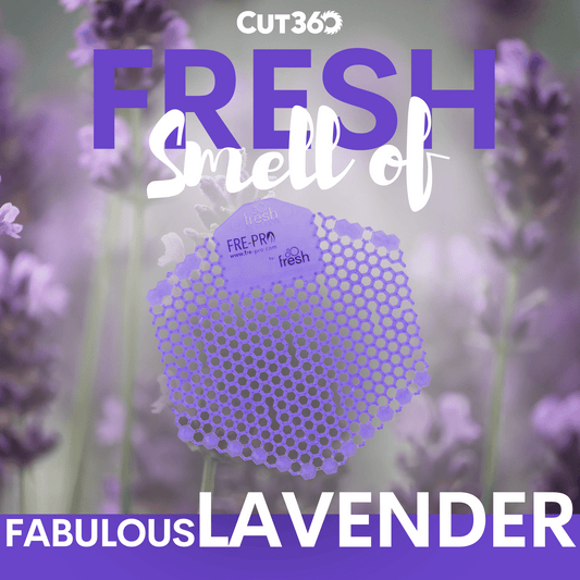 Cut360 Fresh Wave 3D der WC Duft für Pissoir, 2 Stk, nachhaltiger und langanhaltender Toiletten-Duft Fabulous Lavender mit verbessertem Spritzschutz, stillvoller Urinaleinsatz