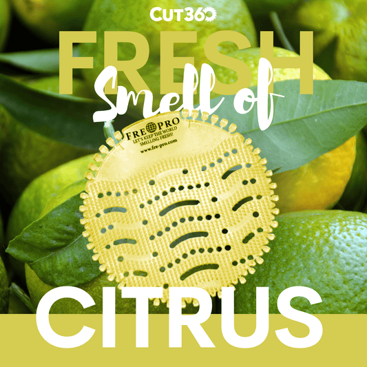 Cut360 Fresh Wave der WC Duft für Pissoir, 1 Stk, nachhaltiger und langanhaltender Toiletten-Duft Citrus mit reinigender Wirkung und Hygienefunktion, stillvoller Urinaleinsatz