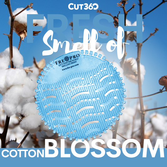 Cut360 Fresh Wave der WC Duft für Pissoir, 1 Stk, nachhaltiger und langanhaltender Toiletten-Duft Cotton Blossom mit reinigender Wirkung und Hygienefunktion, stillvoller Urinaleinsatz