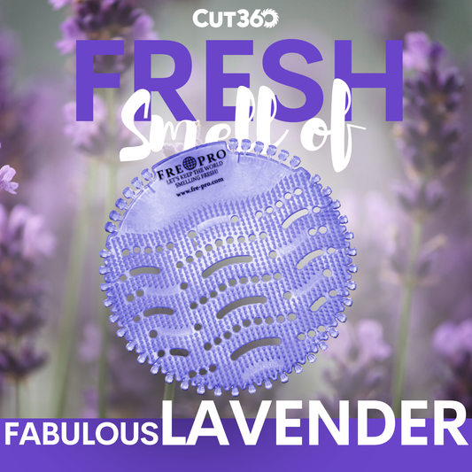 Cut360 Fresh Wave der WC Duft für Pissoir, 10 Stk, nachhaltiger und langanhaltender Toiletten-Duft Fabulous Lavender mit reinigender Wirkung und Hygienefunktion, stillvoller Urinaleinsatz