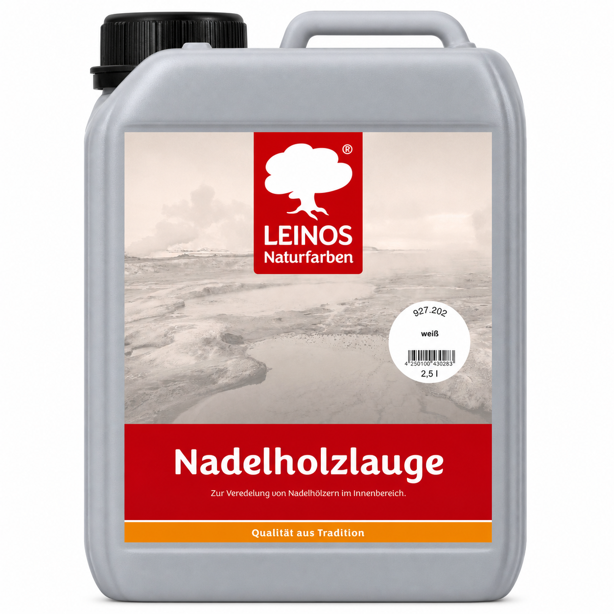 LEINOS 927 Nadelholzlauge 2,50 l weiss | Zur Veredelung von Nadelhölzern im Innenbereich | für Fußböden, Wände, Decken, Türen, Möbel