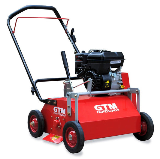 GTM B&S XR750 Vertikutierer GTV750, 163 cc Briggs & Stratton Motor, 52 cm Arbeitsbreite, 3000 rpm, 1 l Tankinhalt, für Rasenflächen bis 2500 m², Profi Benzin-Vertikutierer GTM-MK010350