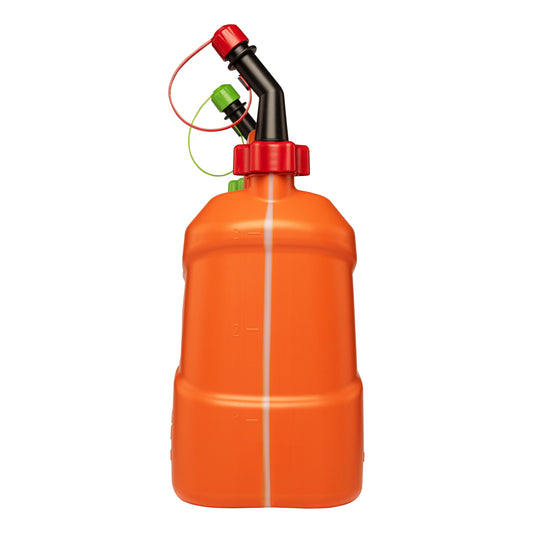 Pressol Kombi-Kraftstoffkanister-5l+3l, PE-Auslaufrohr | 5 Liter Kraftstoff | 3 Liter Kettenöl | HDPE (Polyethylen hoher Dichte) | Farbe Orange