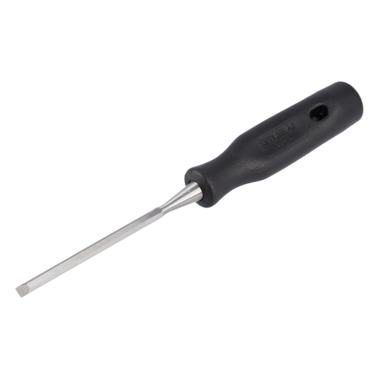 STUBAI 3543 Stemmeisensatz Stechbeitel Set mit schwarzem Plastikgriff & extra langer Klinge, 6-teilig (6,10,14,18,22,26 mm), Stemmeisen zur präzisen Bearbeitung von Holz hochwertiges Werkzeug für Schreiner Tischler Heimwerker