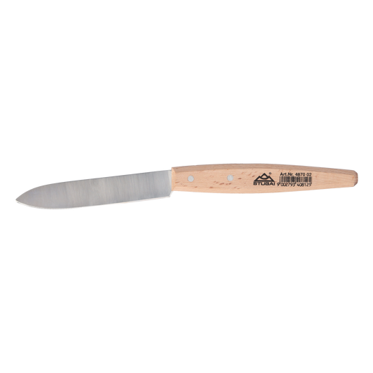 STUBAI 487002 Buchbinder-Papiermesser 115 mm mit hellem Griff | Gesamtlänge 240mm | leicht geschwungenen Holzgriff