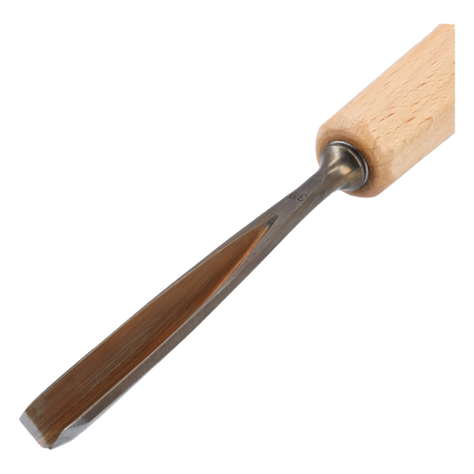 STUBAI Stemmeisen Stechbeitel Serie 52 - Form 39 | Gerader Gaißfuß 10 mm, mit Holzgriff, für Kerb- und Reliefschnitzarbeiten, Figurenarbeiten, Profilleisten, zur präzisen Bearbeitung von Holz