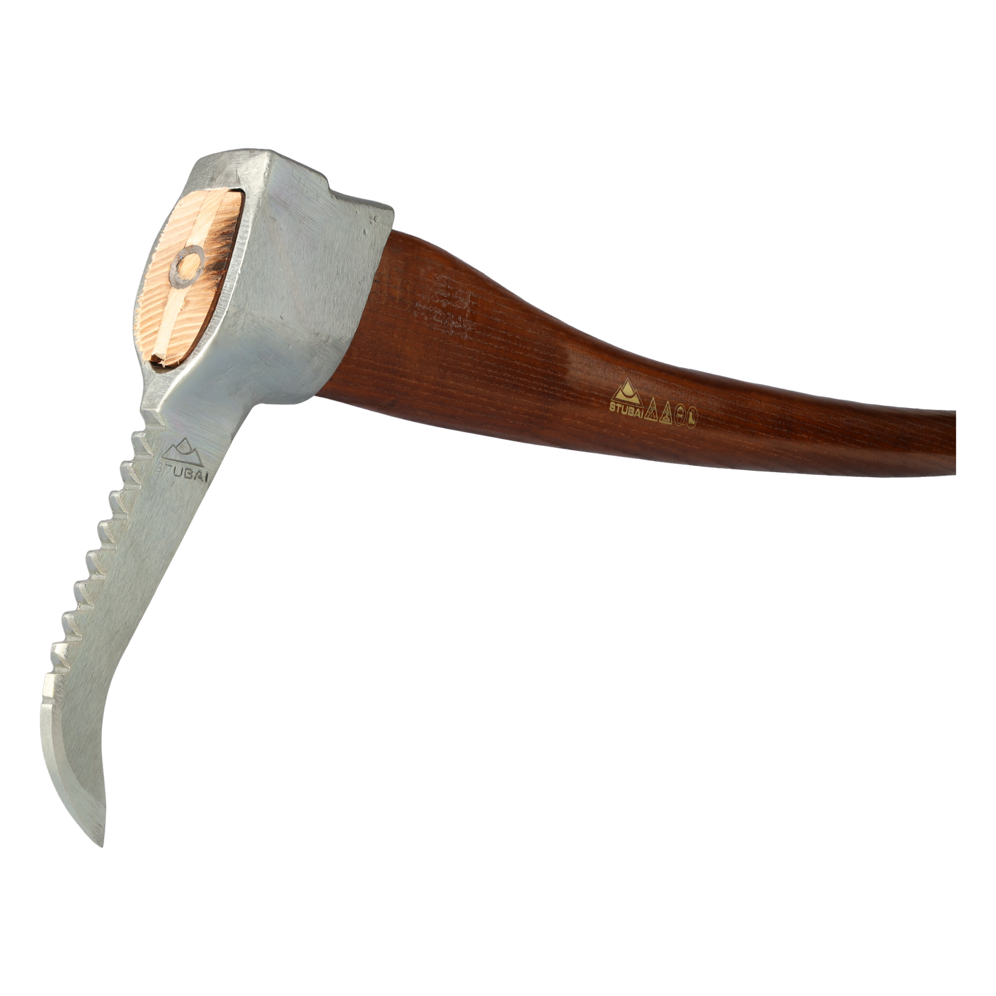 STUBAI Sappie Unterländer-Form mit Zahnung | Nirolook | 1100 g Kopfgewicht | Sappel aus Eschenholz, gesenkgeschmiedet, Spitze gehärtet, geschliffen | zum Ziehen und Bewegen von Holzstücken