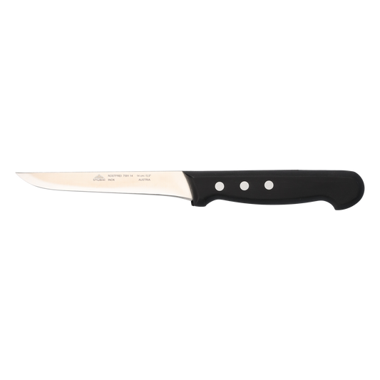 STUBAI Ausbeinmesser 140 mm aus rostfreiem Edelstahl, spülmaschinenfest, mit Polyoxymethylengriff, Profi Fleischmesser zum Ausbeinen von Fleisch, Geflügel und Wild, präzise Schnitte