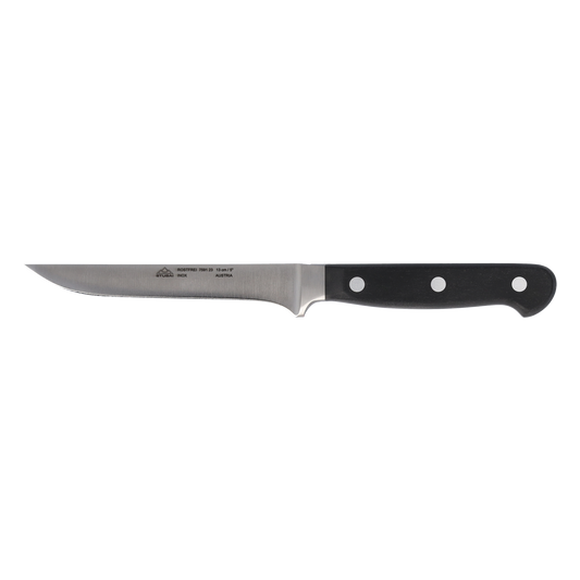 STUBAI hochwertiges Ausbeinmesser geschmiedet | 130 mm | Fleischermesser aus Edelstahl für Schneiden von Fleisch, Steak, Filet, Geflügel & Lebensmitteln, spülmaschinenfest, schwarzer Griff