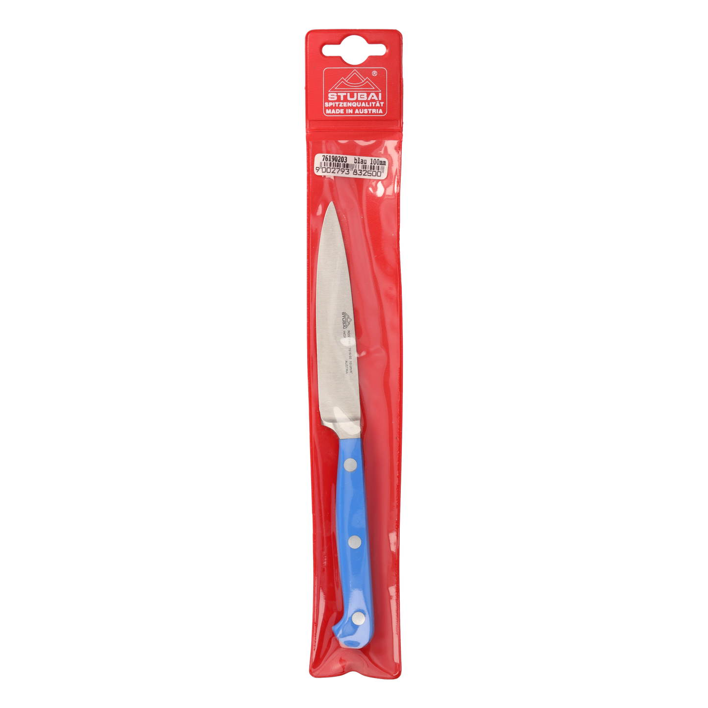 STUBAI hochwertiges Spickmesser geschmiedet | 100 mm | Fischmesser Küchenmesser aus Edelstahl für müheloses Schneiden von Fisch, Fleisch & Lebensmitteln, spülmaschinenfest, blauer Griff
