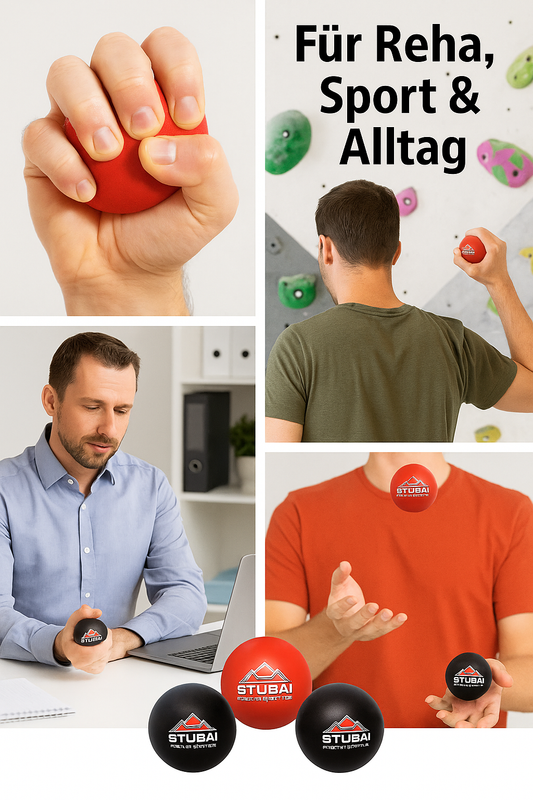 „STUBAI Flex-Balls Trainingsbälle – 3 Stück à 30 g, Durchmesser 7 cm – weiche Therapie-Bälle zur Handkräftigung & Fingerübung – Trainingshilfe für Reha, Fitness, Ergotherapie & Senioren“