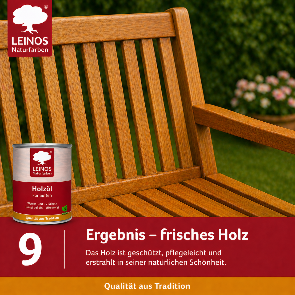 Leinos Entgrauer 2,5 Liter für Holz-Gartenmöbel & Terrassenholz – Auftragen, einwirken lassen, abbürsten – effektive Reinigung & Auffrischung von Hart- und Weichholz