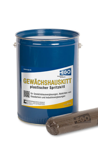 EGO GEWÄCHSHAUSKITT SPRITZKITT | 2kg | Schlauchbeutel 70mm | ist ein hochwertiger weichplastischer Spritzkitt | gute Haftung auf Glas, Metall, Farben,