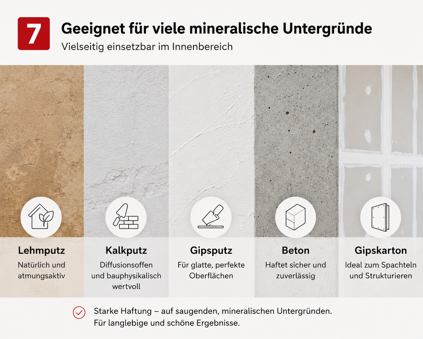 LEINOS Glätt- und Strukturspachtel 684, weiß – Feine Spachtelmasse für Wand & Decke innen, lösemittelfrei, atmungsaktiv, gebrauchsfertig, für Lehmputz, Kalk, Gips, Altanstrich, strukturierbar – 5 kg