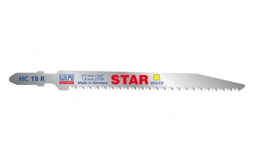 WILPU Stichsägeblatt HC 19 R Star mit Einnockenschaft- / T-Schaft, 25 Stück