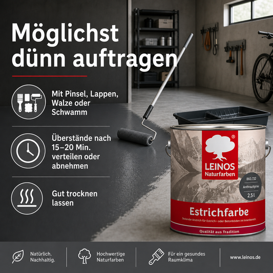 Estrichfarbe 860 | 2,5 Liter | für innen | Schutz & Farbgebung für offenporige Estrich- & Betonflächen | abriebfest, wasserabweisend, speichel- & schweißecht | Anthrazitgrau