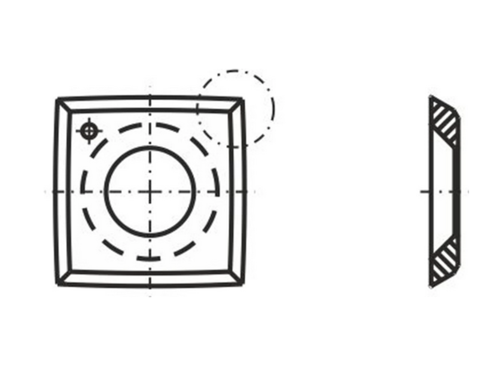 Quadratische Wendeplatte | 13,6 x 13,6 x 2 mm 30° | 2 Stück | Wendemesser für Hartholz und Weichholz geeignet | Ersatzmesser für Vorschneider, Lackfräser, Nutfräser |T08MF