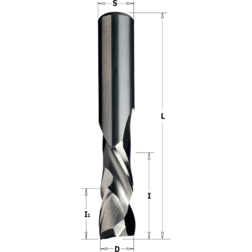 Vollhartmetall Fräser 6x32x80mm mit positiv & negativ spiralgenuteten Schneiden Z2+2 Linkslauf