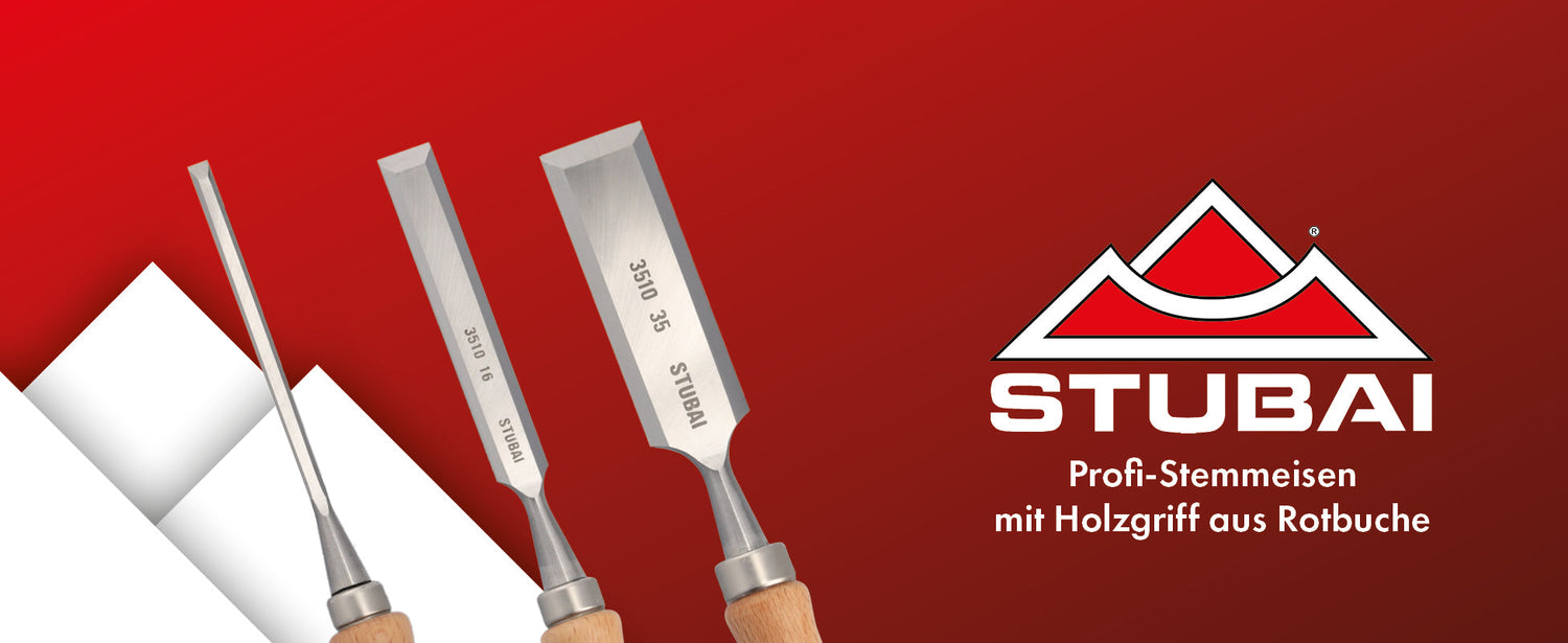 STUBAI Stechbeitel / Stemmeisen  mit Holzgriff aus Rotbuche