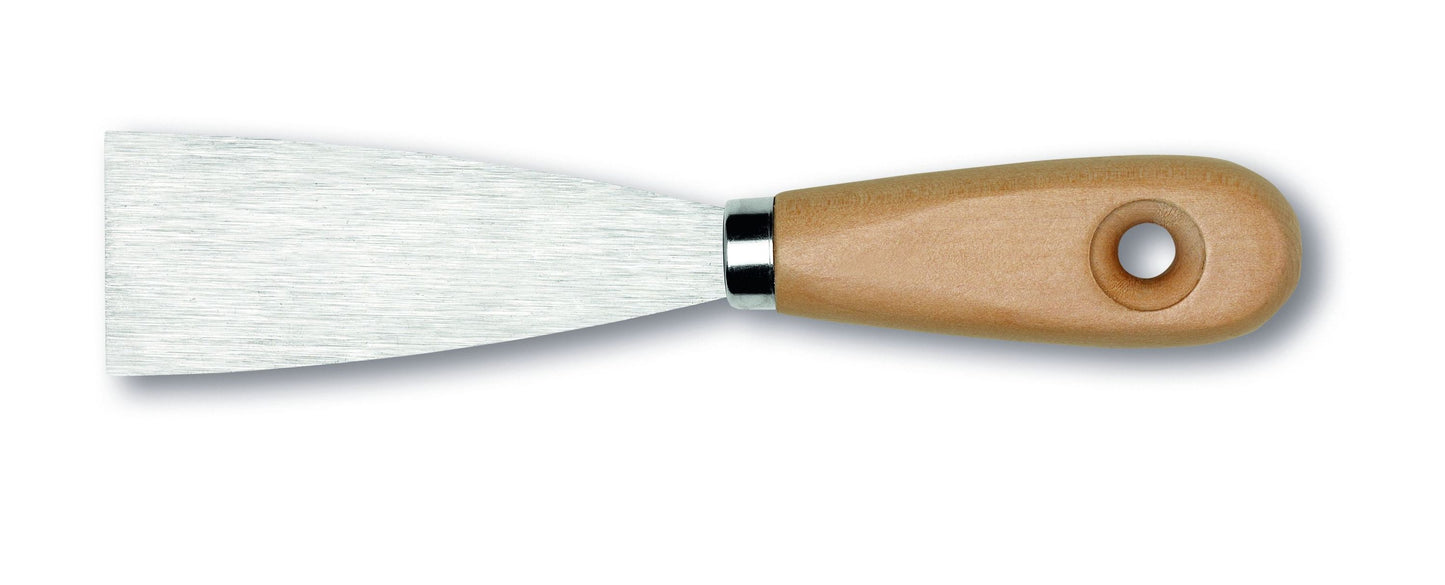 Malerspachtel Industriequalität, eingesteckte Klinge, mit lackiertem ovalem Heft