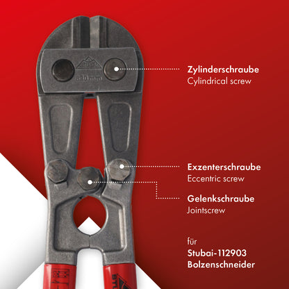 STUBAI Zylinderschraube 113013 | Ersatzteil für Bolzenschneider | 35 mm Länge | 9 mm Gewinde | 18 mm Kopf | Robuste Befestigungsschraube Metall