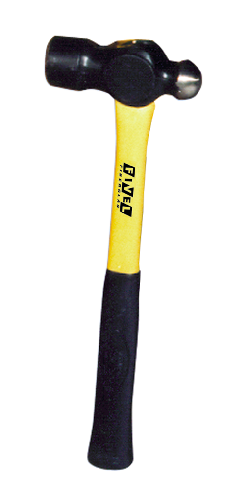 FIVEL Schlosserhammer mit Kugel, 900 g, 40x123 mm, Fiberglas-Stiel – Kugelhammer für Blech & Metall · Nieten, Treiben, Richten