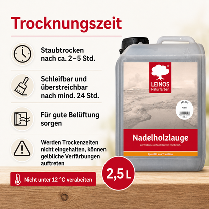 LEINOS 927 Nadelholzlauge 2,50 l weiss | Zur Veredelung von Nadelhölzern im Innenbereich |  für Fußböden, Wände, Decken, Türen, Möbel