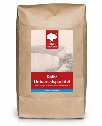 LEINOS Kalk-Universalspachtel 683, weiß – Mineralische Spachtelmasse für Wand & Decke innen, atmungsaktiv, schimmelhemmend, lösemittelfrei, glättbar & strukturierbar, auf Putz, Lehm, Gips – 5 kg