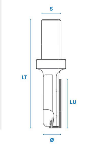 Nutfräser mit Wendemesser und Wendeplatten Bohrschneide aus Hartmetall, Rechtslauf, Schneide 1+1, Arbeitslänge 49,5 mm, Gesamtlänge 112 mm, Schaft 20 x 50 mm, Ø 20 mm
