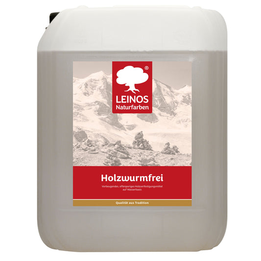 LEINOS Holzwurmfrei 130 - 10 Liter - Holzverfestigungsmittel gegen Insekten und Pilze, Schutz vor Holzwürmern